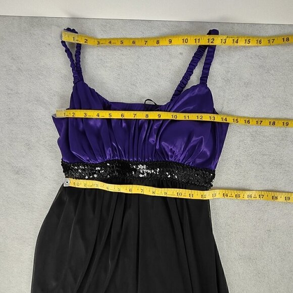 EnFocus Studio Purple Black Knee Length Sequins Dress, Formal, Prom, Size 12 - Picture 7 of 10